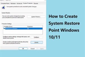 How to Create a Restore Point in Windows 10