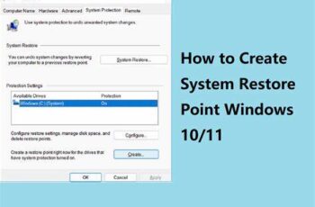 How to Create a Restore Point in Windows 10 How to Create a Restore Point in Windows 10